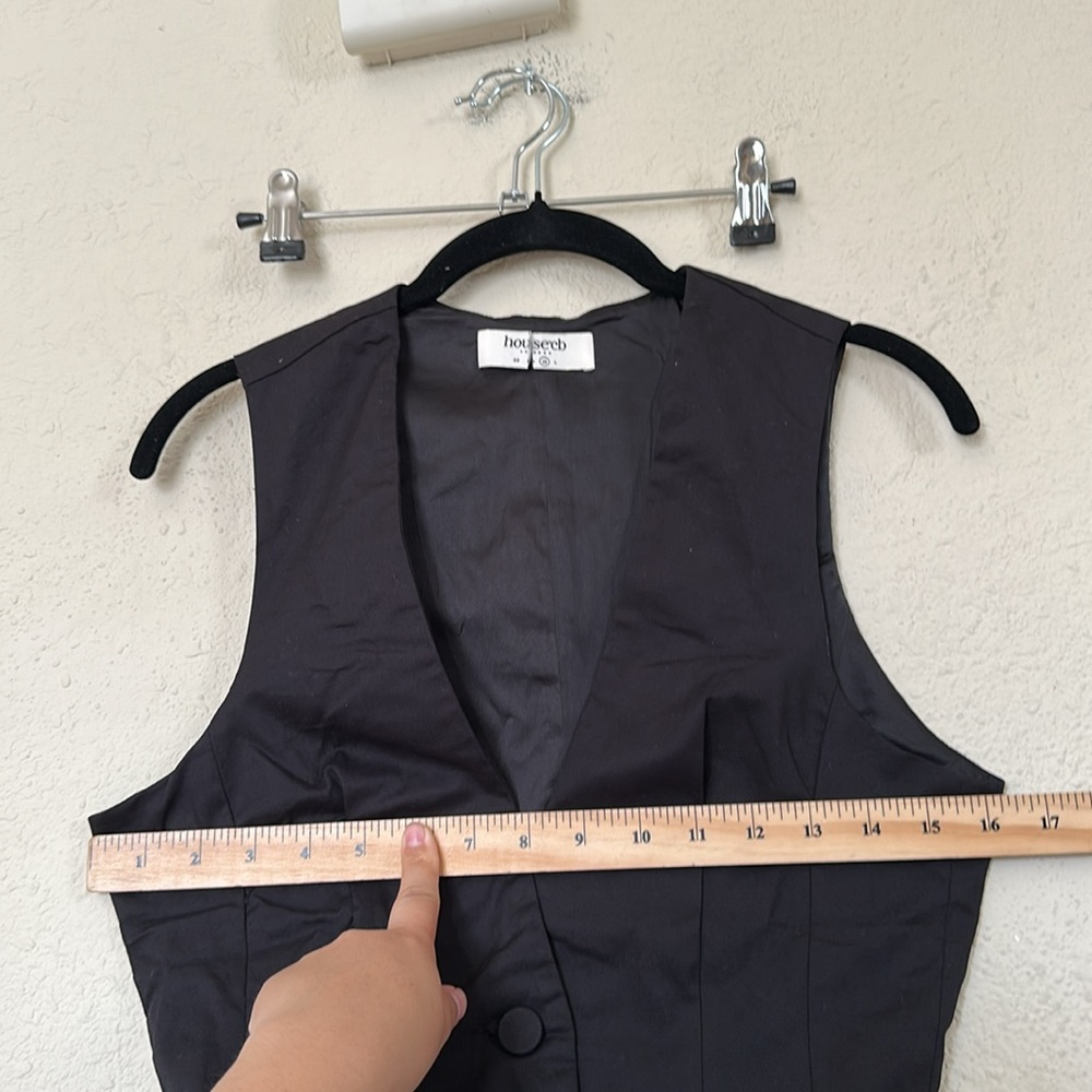 JULIET House of CB BLACK SLEEVELESS TUXEDO TOP USD $139 size M vest - Picture 5 of 11